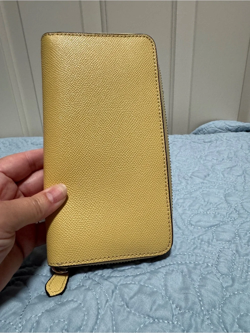 Coach Yellow Saffiano Leather Zip Wallet Yellow